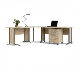 Písací stôl OFFICE 80400/304, Dub sonoma/silver grey