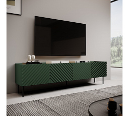 TV komoda ONDA 4D, zelená / dub artisan