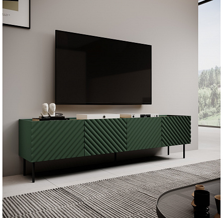 TV komoda ONDA 4D, zelená / dub artisan