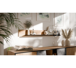 Police OVO, betón tmavý/ starý dub