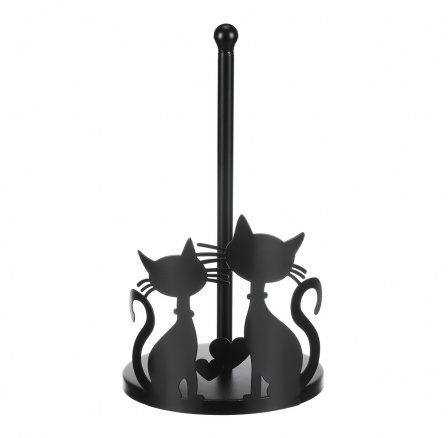 Stojan na papierové utierky - mačky, kov, čierny
