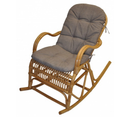 Klasické hojdacie kreslo medové - vankúš so sivou podšívkou