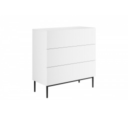 NICOLE KOMODA 100 3SZ - biely mat / čierny rám
