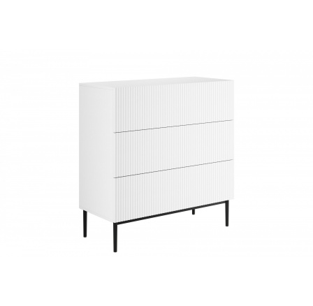 NICOLE KOMODA 100 3SZ - biely mat / čierny rám