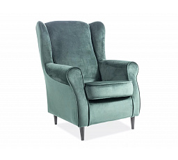 Kreslo BARON Velvet, zelené Bluvel 78/wenge