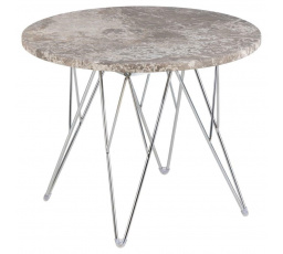 Konferenčný stolík Prunus 55 cm mramor sivý/ chróm