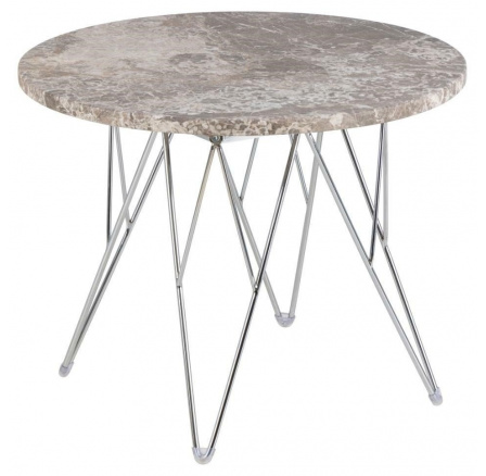 Konferenčný stolík Prunus 55 cm mramor sivý/ chróm