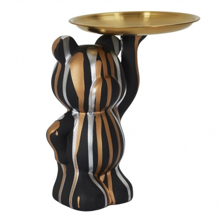 Figúrka Deco Bear s čiernym podnosom Figúrka Deco Bear s čiernym podnosom