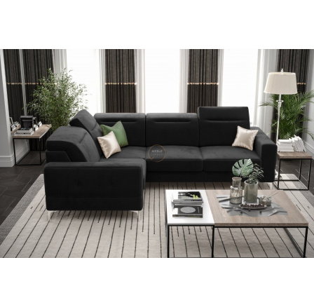 Rohová sedacia súprava MALIBU 250X180 cm - čierna, ľavá