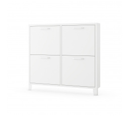 Kovová úzka biela skrinka na topánky SHIRLEY 960 x 900 x 170 mm