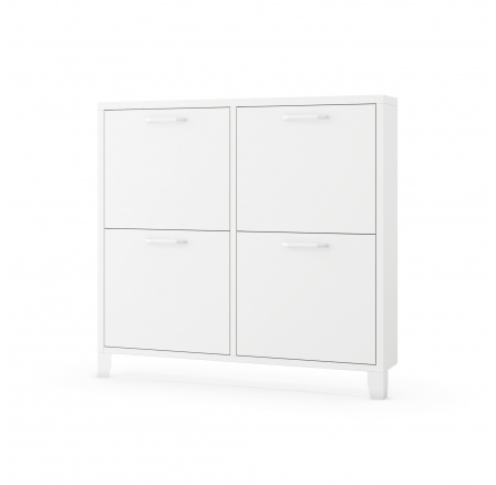 Kovová nízka skrinka na topánky SHIRLEY 960 x 900 x 170 mm, Biela Kovová nízka skrinka na topánky SHIRLEY 960 x 900 x 170 mm, Biela
