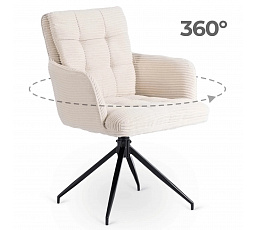 Otočná stolička AKITA Krémová Manšestrová