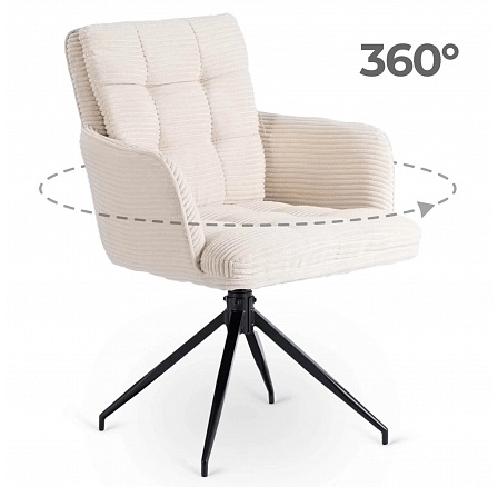 Otočná stolička AKITA Krémová Manšestrová