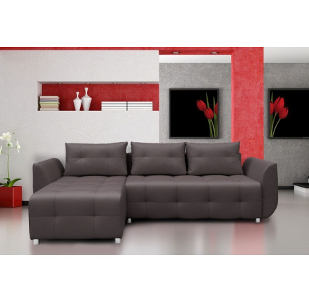 Rohová univerzálna sedacia súprava SARA, Svetlo hnedá Ekokoža 24