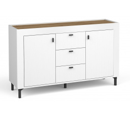 Komoda MOSSA MO6, dub whisky/biely mat