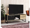 TV komoda SHEBA, Čierny mat/ Dub sonoma