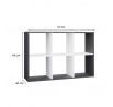 Regál Manja 2x3, antracit/biela
