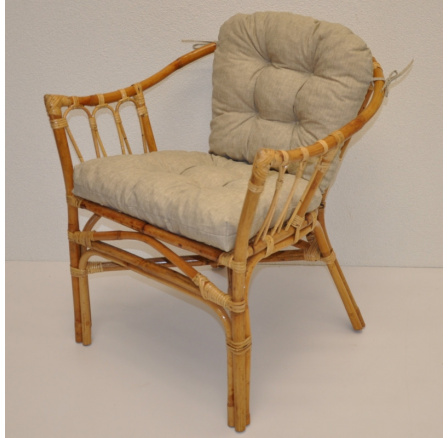 Ratanové kreslo Subaliu - vankúš tmavobéžový Ratanové kreslo Subaliu - vankúš tmavobéžový