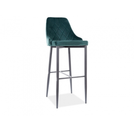 Barová stolička TRIX B Velvet H-1, čierna/zelená Bluvel 78