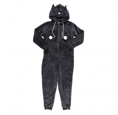 Kombinéza Onesie Mačka veľkosť S sivá Kombinéza Onesie Mačka veľkosť S sivá