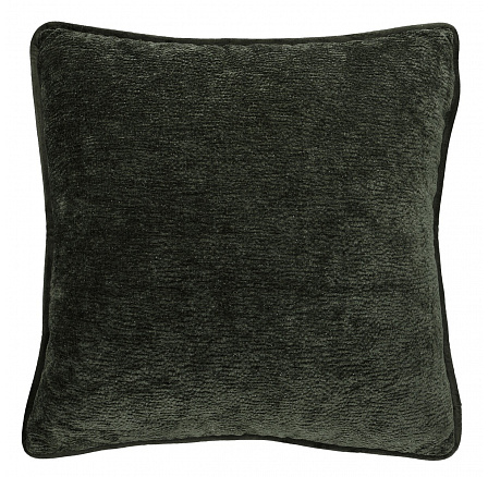 Polštář s výplní - zelený s lemováním, 100% polyester, 50 x 50 cm