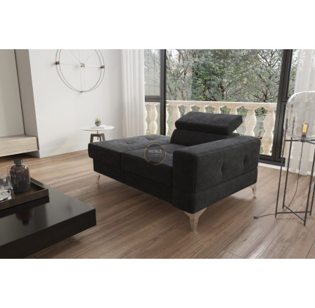 Sofa leňoška TOSCANIA leňoška 135 cm - čierna, ľavá strana
