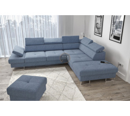 Rohová sedacia súprava GALAXY s funkciou spania 225x280 - modrá, pravá