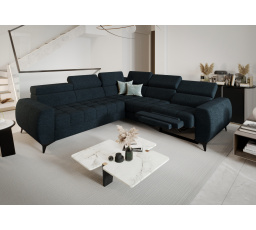 Rohová sedacia súprava PORTO II, relax 255X258 cm - modrá, pravá