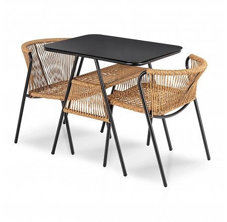 Súprava Záhradného Nábytku TRISTE Hnedá/Čierna