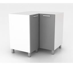 Rohová kuchynská skrinka Natanya ND sivý lesk