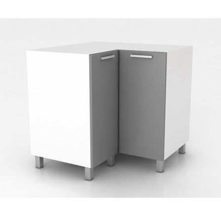 Rohová kuchynská skrinka Natanya ND sivý lesk