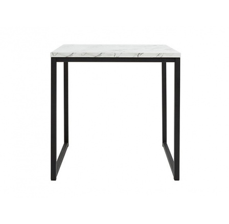 stôl AROZ LAW/50 mramor carrara biely/čierny kovový rám