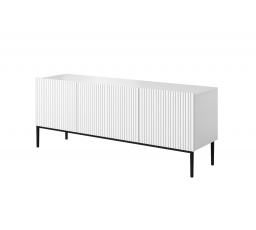 TV komoda Nicole, biela matná / čierne nohy
