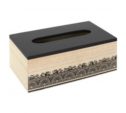 Krabička na vreckovky Tis čierna/         prírodná