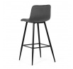 Stolička barová, sivá látka, štvornohá kovová podnož, čierny mat