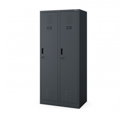 Kovová uzamykateľná šatníková skrinka štvorpriestorová KACPER, 800 x 1800 x 500 mm, antracitová