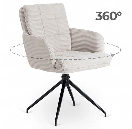 Otočná stolička AKITA Sivá Manšestrová