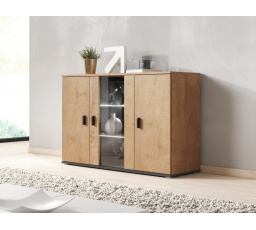 Komoda SOHO S-7, Dub lefkas/Čierny lesk