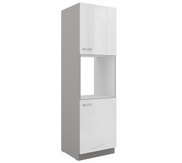 Kuchyňská skříň BIANCA - 60 DP-210 2F, Šedá / Bílý lesk