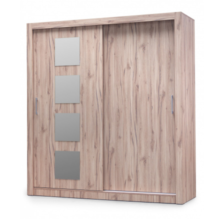 Šatníková skriňa IN BOX 200 so zrkadlom, dub Estana