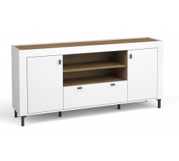 Komoda MOSSA MO7, dub whisky/biely mat