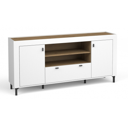 Komoda MOSSA MO7, dub whisky/biely mat