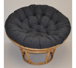 Ratanový papasan 115 cm medový - vankúš tmavosivý