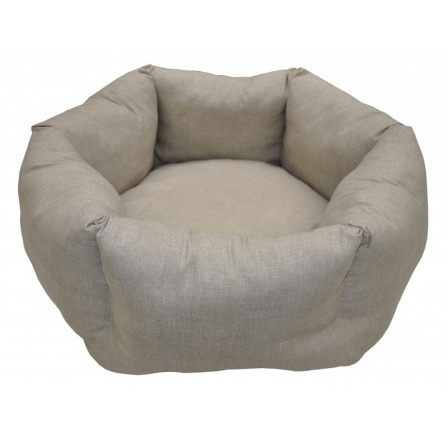 Šesťhranná posteľ AXIN - tmavobéžová