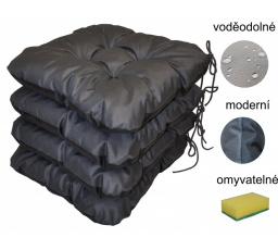 Podsedák antracit vodoodolný - set 4 kusy