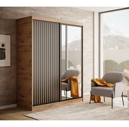 Posuvná skriňa Delia 160 Artisan+Čierna