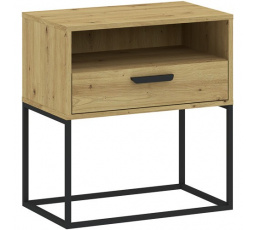 Nočný stolík 1S 60 NR4, Dub Artisan/Čierna
