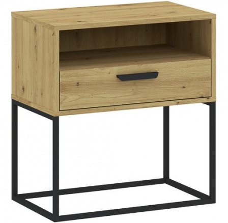 Nočný stolík 1S 60 NR4, Dub Artisan/Čierna