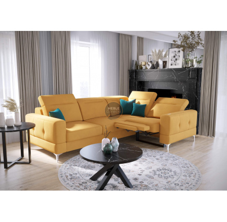 Rohová sedacia súprava MALIBU, relax s funkciou spania 185x250 cm - žltá, pravá Rohová sedacia súprava MALIBU, relax s funkciou spania 185x250 cm - žltá, pravá