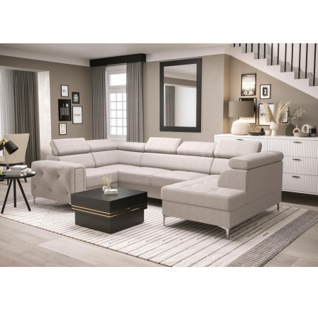 Rohová sedacia súprava ORION MAX II s funkciou spania 165x350x185 cm - béžová, ľavá Rohová sedacia súprava ORION MAX II s funkciou spania 165x350x185 cm - béžová, ľavá